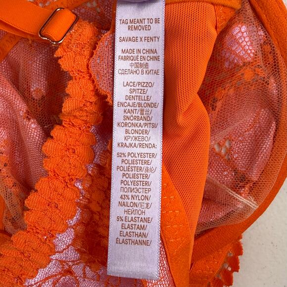 Savage X Fenty Perfect Poppies Unlined Lace Demi Bra Size 38D - Picture 7 of 7